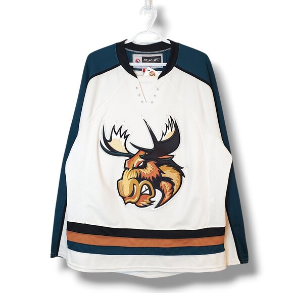 Vintage Manitoba Moose AHL Reebok hockey jersey white size L - Picture 1 of 8
